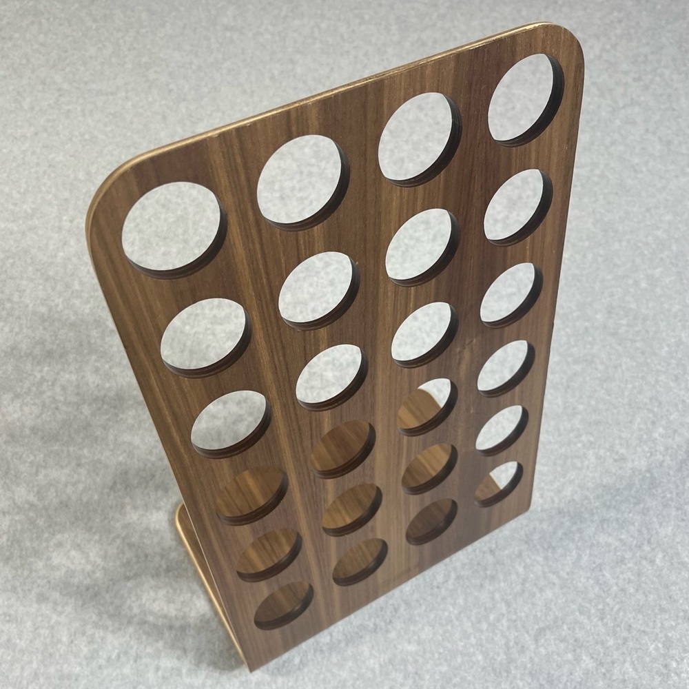 SAMDI 24 Coffee Pod Holder K Pod Wood K Cup Organizer Ergonomic Modern Walnut